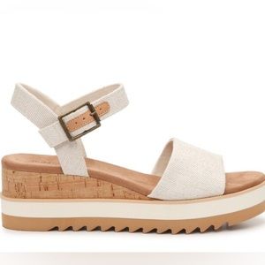 Woven Tom’s platform sandals cream/tan